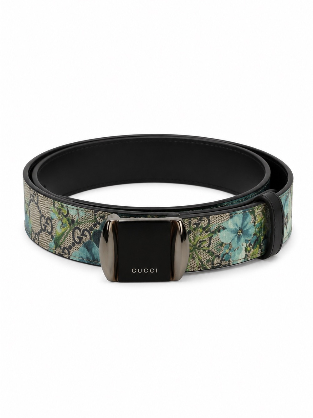 Gucci Leather Belt with Silver Buckle
